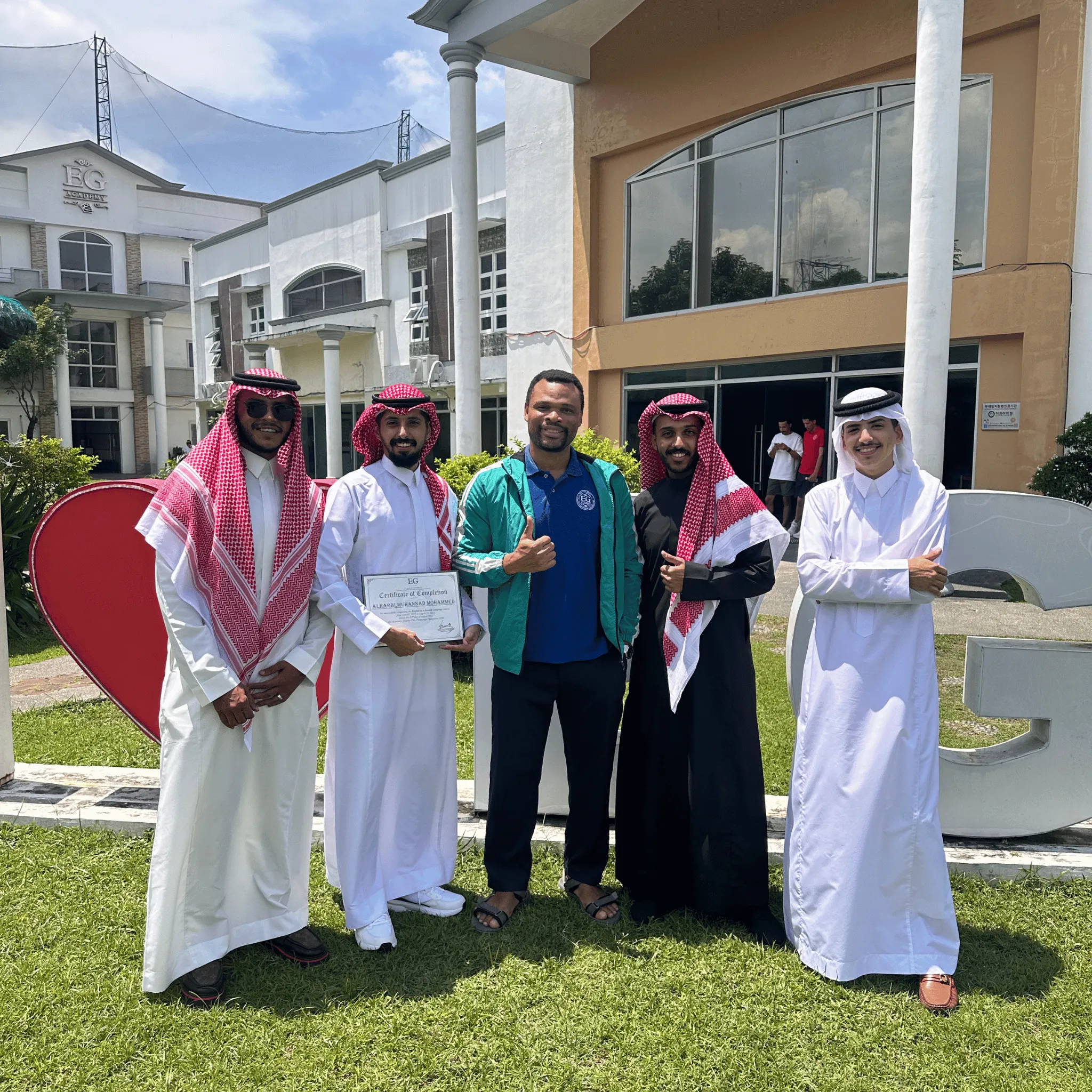 With students from the Middle East