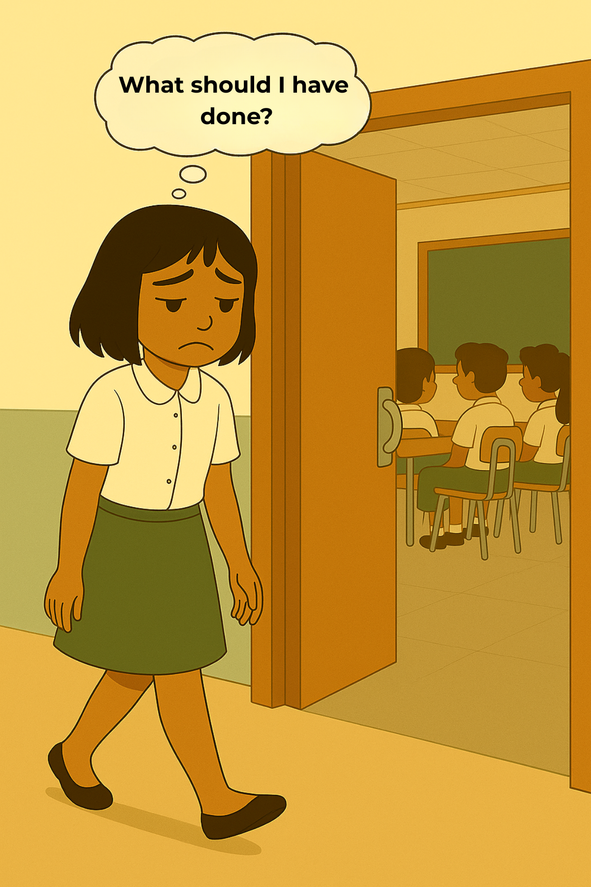 後悔しながら立ち去るベラ